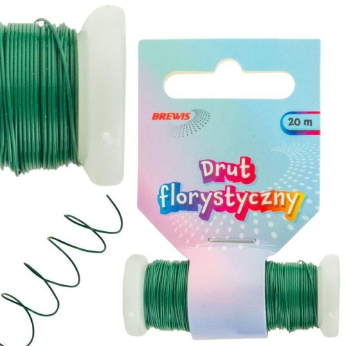 Drut florystyczny zielony 0.45mmx20m, Brewis