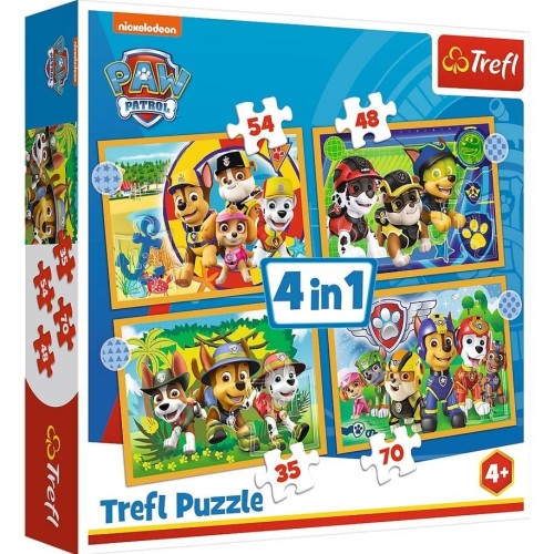 Puzzle 4w1 Wakacyjny Psi Patrol TREFL, Trefl