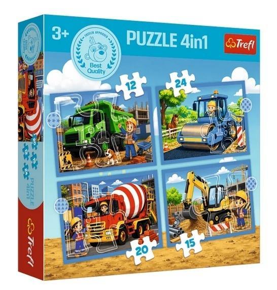 Puzzle 4w1 Pracowite popołudnie TREFL, Trefl