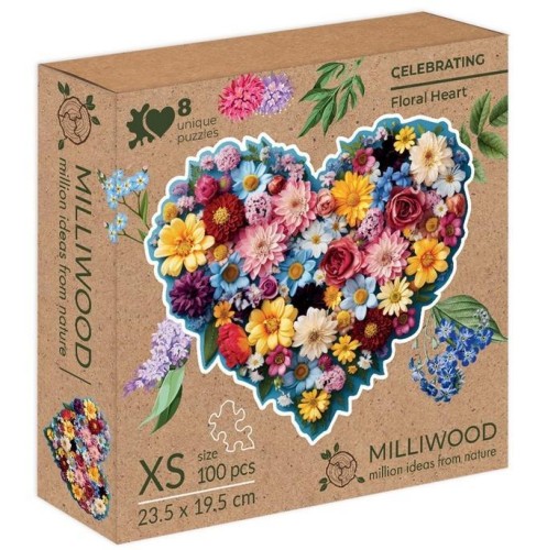 Puzzle drewniane 100 Milliwood Celebrating Serce