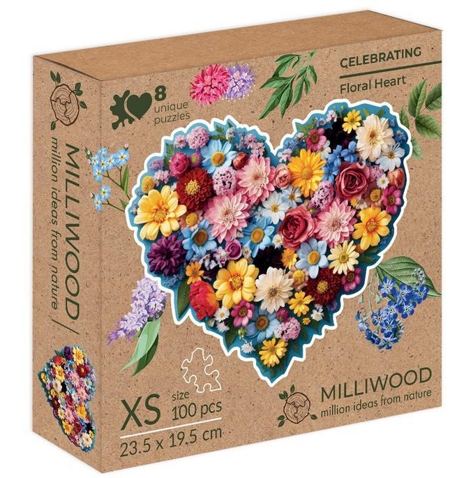 Puzzle drewniane 100 Milliwood Celebrating Serce