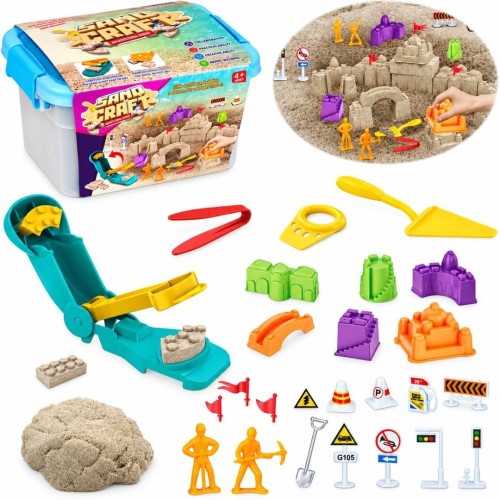Piasek kinetyczny 350g z foremkami, Trifox