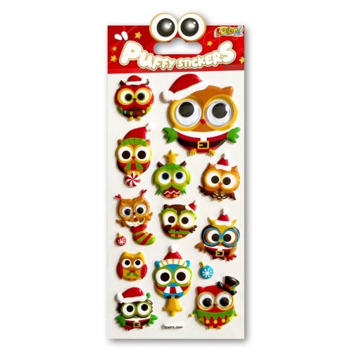 Naklejki puffy Christmas Owls, Penmate