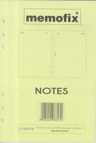Wkład do organizera MEM/A5 Notes, Antra