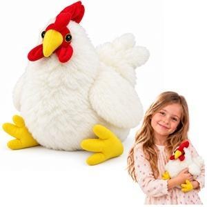 Kura pluszowa biała 20cm, Leantoys