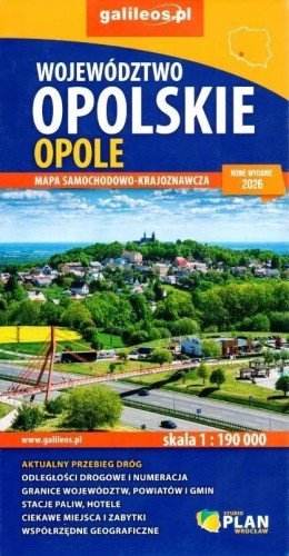 Mapa samocho-krajoznawcza - Woj. Opolskie 1:190000