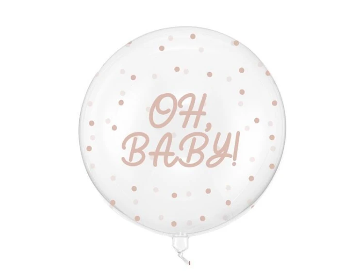 Balon Bubble Oh baby transparentny 60cm