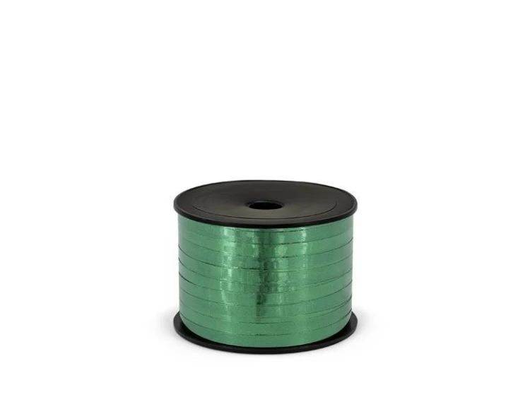 Wstążka plastikowa metalizowana zielony 5mm/90m