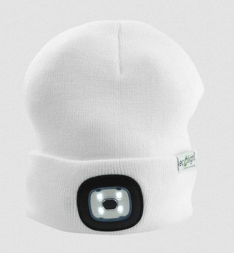 Czapka z latarką LED Biała 1W 6000K
