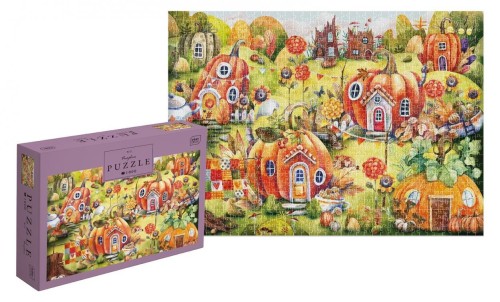 Puzzle 1000 Houses Pumpkins, INTERDRUK