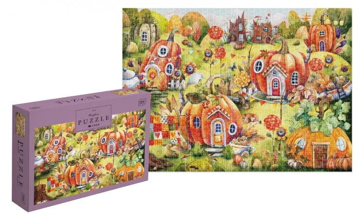Puzzle 1000 Houses Pumpkins, INTERDRUK