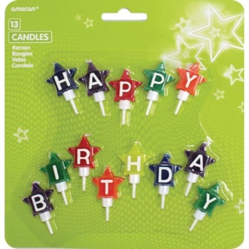 Zestaw świeczek happy birthday kolorowe