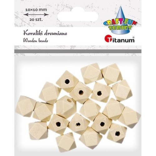 Koraliki drewniane kostki ścięte 20szt, Titanum