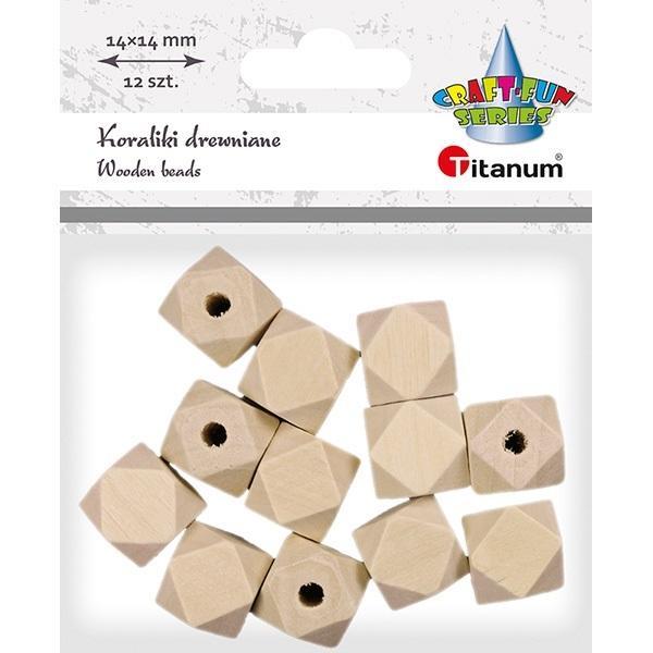 Koraliki drewniane kostki ścięte 12szt, Titanum
