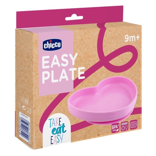 Talerz silikonowy serce 9m+ rożowy, Chicco
