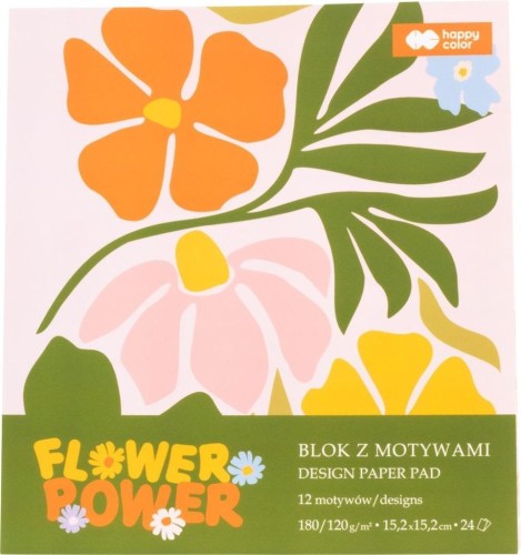 Blok z motywami Bloom 15,2x15,2cm HAPPY COLOR, GDD