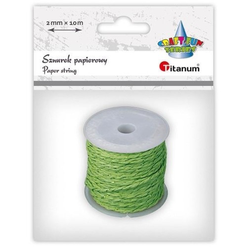 Sznurek papierowy 2mm 10m zielono-złoty, Titanum