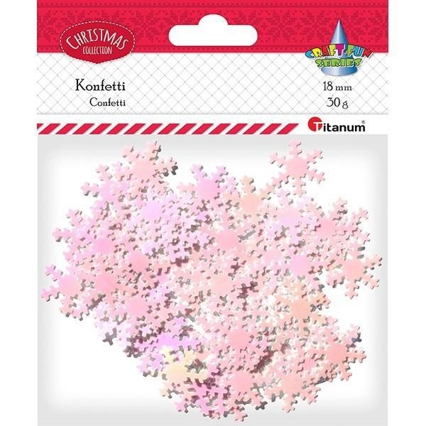 Konfetti Płatki śniegu bladoróżowe 30g, Titanum