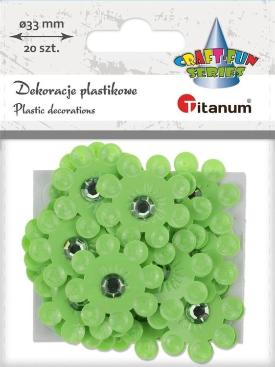 Dekoracje samoprzylepne 3D kwiaty limonkowe 20szt