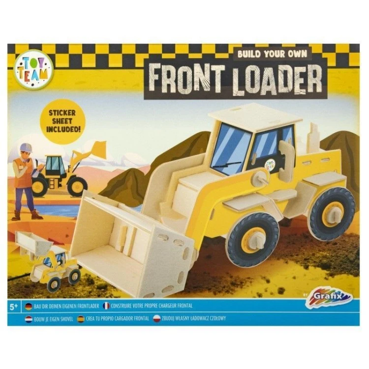 Drewniana konstrukcja pojazdu 3D Koparka, Grafix